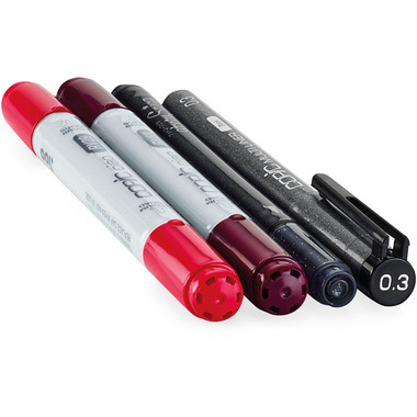 COPIC Marker Ciao 22075641 Doodle pack Red 4 pezzi