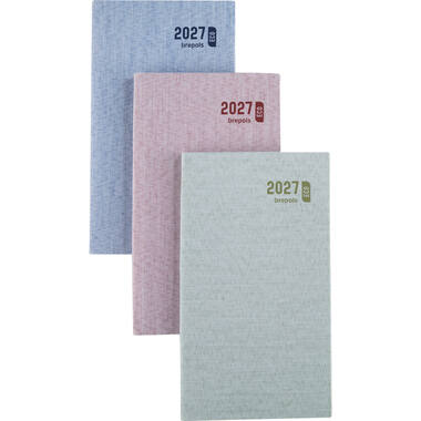 BREPOLS Agenda Interplan Toile 2027 0.736.2065 1W/2S ass. 8.9x16cm
