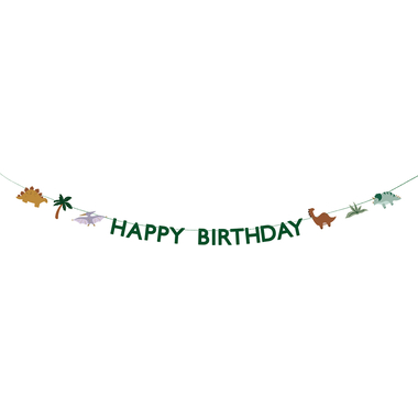PARTYDECO Ghirlanda Happy Birthday 4.5m GRL106 Dinosauro