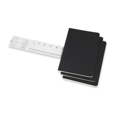 MOLESKINE Cahier 3x 13x1.4x21cm 719213 pointé, noir, 80 pages