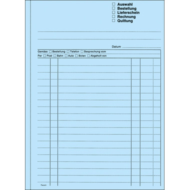 FAVORIT Livre polyvalent D A5 9115 OK bleu/bleu/blanc 50x3 feuilles