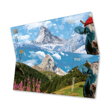 Bundle Crypto Stamps CHLI + CHLI 2.0, Blue Bundle miniature sheet «Crypto Stamp CHLI + CHLI 2.0» (2 stamps, postage value CHF 17.00), self-adhesive, mint