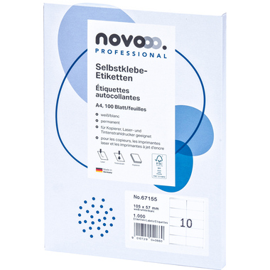 NOVOOO Etiquette 105x57mm 67155 blanc 1000 pièces
