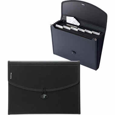 KOLMA Cartella archivio Selction A4 11.053.06 con cerniera, nero 6 scomp.