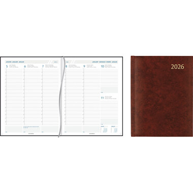 AURORA Agenda Florence PAW 2026 2715R 1S/2P rosso ML 21x27cm
