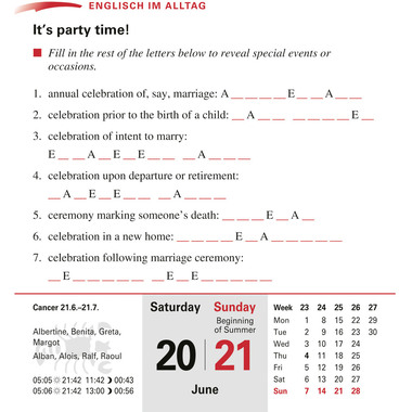 HARENBERG Abreisskalender 2026 2110800+26 Englisch DE, EN 12.5x16cm