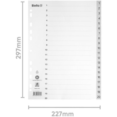 BIELLA Registro PP A4 47142000U grigio 1-20