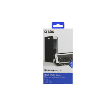 Book case with wallet and stand function for Samsung Galaxy S7, black color