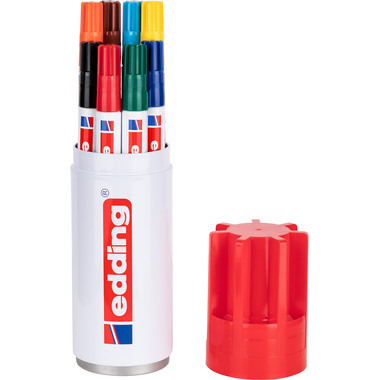 EDDING Permanent Marker 3000 1,5-3mm 3000-Box8 8 Farben, Dose