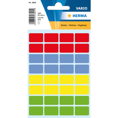 HERMA Etiquettes 12×19mm 3631 ass. 160 pcs.