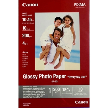 CANON Glossy Photo Paper 10x15cm GP5014x6 InkJet, Everyday 200g 10 fl.