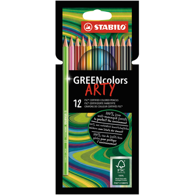 STABILO Farbstift ARTY 106019112 GREENcolors, 12 Stück