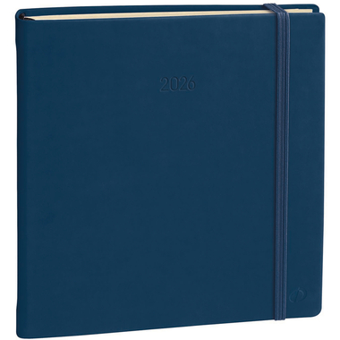 QUO-VADIS Agenda Silk Exec.Prest. 2026 905443Q 1W/2S dunkelblau ML 16x16cm