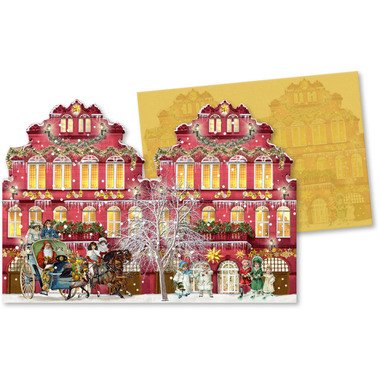 COPPENRATH Adventskalender 16.5x11.5cm 71022 Nostalgische Weihnachtshäuser