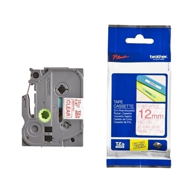 PTOUCH Band, laminiert rot/klar TZe-132 PT-1280VP 12 mm