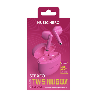 TWS headphones with touch controls and charging base