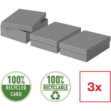 ESSELTE Aufbewahrungsboxen Home M 628285 365x265x100mm, grau 3 Stk