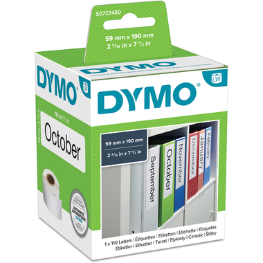 DYMO Etiquettes dorsale large S0722480 permanent 190x59mm