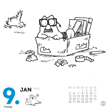 HEYE Abreisskal. Simons Katze 2026 23016+26 1T/1S DE 11x14cm