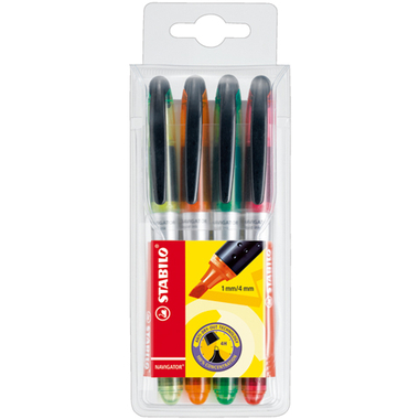 STABILO Textmarker NAVIGATOR 545/4 4 couleurs ass.