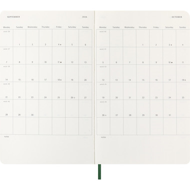MOLESKINE Agenda Classic Large 2026 DSK1512WN3Y26 1W/1S myrtengrün SC 13x21cm