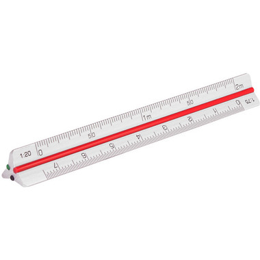 RUMOLD Règle triangulaire alu 10cm 195/DIN10 coloré