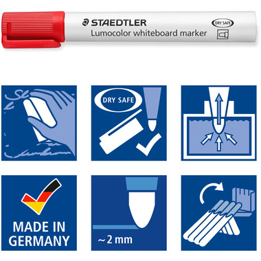 STAEDTLER Whiteboard Marker 2mm 351WP4 4 pcs., étui