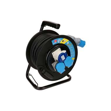Max Hauri Kabelrolle 30 m, 2x T23, 1x CEE16/3, Schwarz