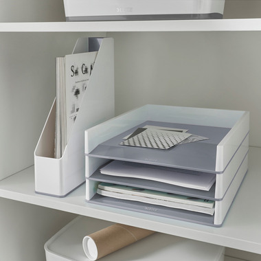LEITZ Briefablage WOW DuoColour A4 5361-10-01 weiss/grau