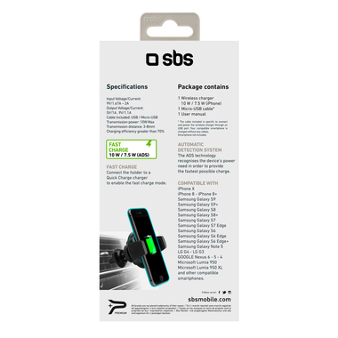Support circulaire sans fil avec clip aération
