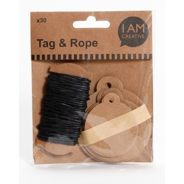 I AM CREATIVE Anhänger Natur 4087.11 rund, 30 Stück