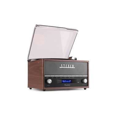 Audizio Tourne-disque Bluetooth Frisco Brun/Gris