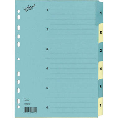 BÜROLINE Registro cartone A4 40544 blu/beige 1-6