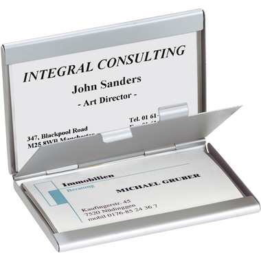 SIGEL Etui cart.de visite 63x92x10mm VZ136 Alu 2x15 cartes