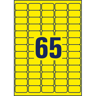 AVERY ZWECKFORM Etichette 38,1x21,2mm L7651Y-25 giallo 1625 pezzi