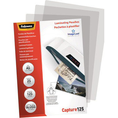 FELLOWES Pochettes à plastifier A5 5396101 brillant, 125my 25 pcs.