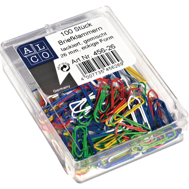 ALCO Fermagli 26mm 458-26 angolare, colori ass. 500 pz.