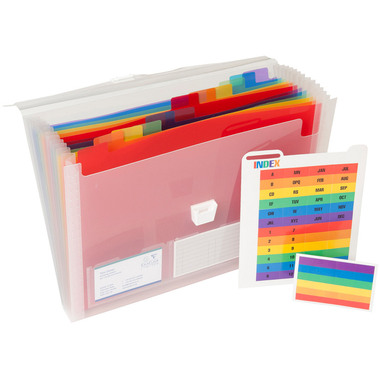 EXACOMPTA Fächermappe Crystal A4 55298E transparent 13-teilig