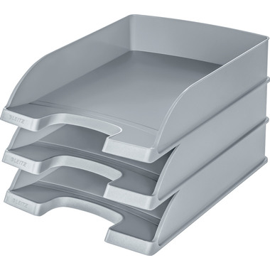 LEITZ Corbeille à courrier Plus A4 52270084 argent