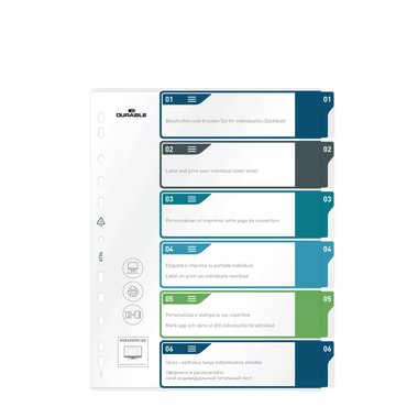 DURABLE Register PP A4+ 679427 mehrfarbig 1-6