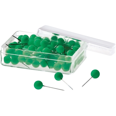 MAGNETOPLAN Aghi per bacheche 111165005 verde, 6x19mm 100 pezzi
