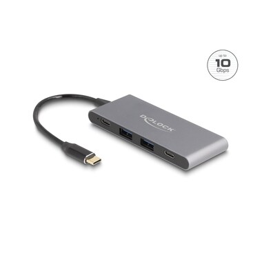 Delock Hub USB 2 x USB Typ-A / 2 x USB Type-C 10 Gbps