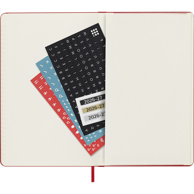 MOLESKINE Agenda de notes semaine 26/27 DHF218WN3Y27 18M ligné HC rouge 13x21cm