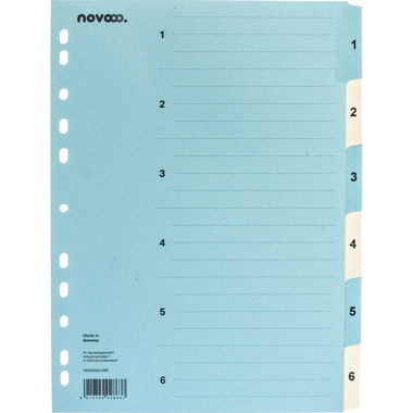 NOVOOO Kartonregister A4 40543 blau/beige 1-6