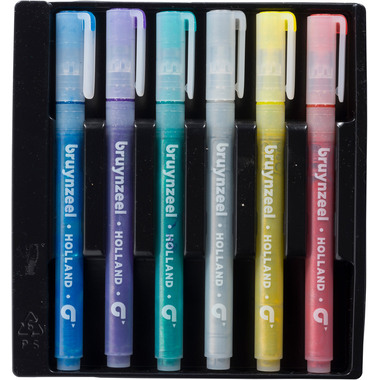 BRUYNZEEL Glitzer Fasermalerset Kids 60126006 6 Farben