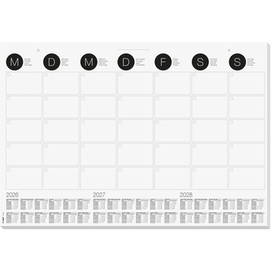 SIGEL Schreibunterlage 2026-28 H6550 D/E/F/NL 12 Blatt 59.5x41cm