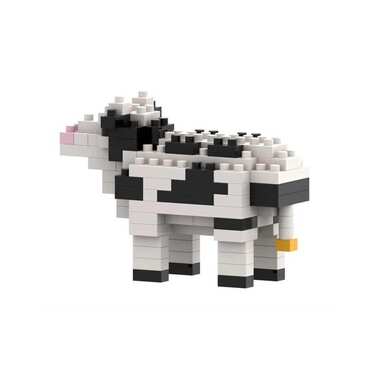 BRIXIES building block model cow made of 96 building blocks