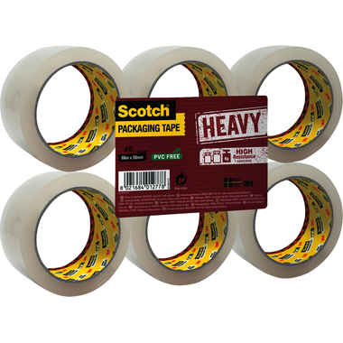 SCOTCH Nastro d'imball. 50mmx66m HV.5066.F6.T. Heavy, trasp. 6 rotoli