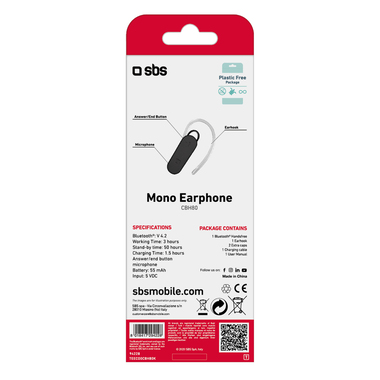 Oreillette mono Bluetooth avec contour d'oreille