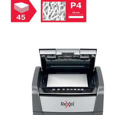 REXEL Aktenvernichter Optimum AF+ 2020045XCH 45X, P-4, 20lt
